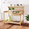 Wooden Garden Potting Bench Table with Lattice Trellis Workstation